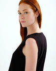 COMPAÑIA FANTASTICA VESTIDO CORTO 100% ALGODON NEGRO