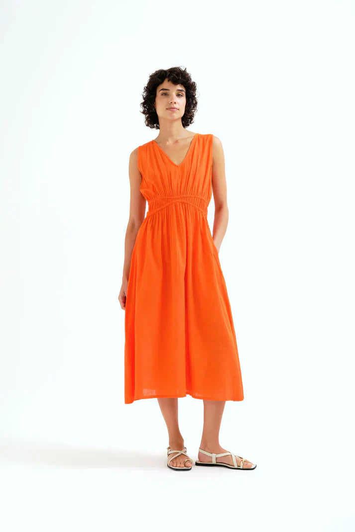 COMPAÑIA FANTASTICA VESTIDO MIDI 100% ALGODON NARA