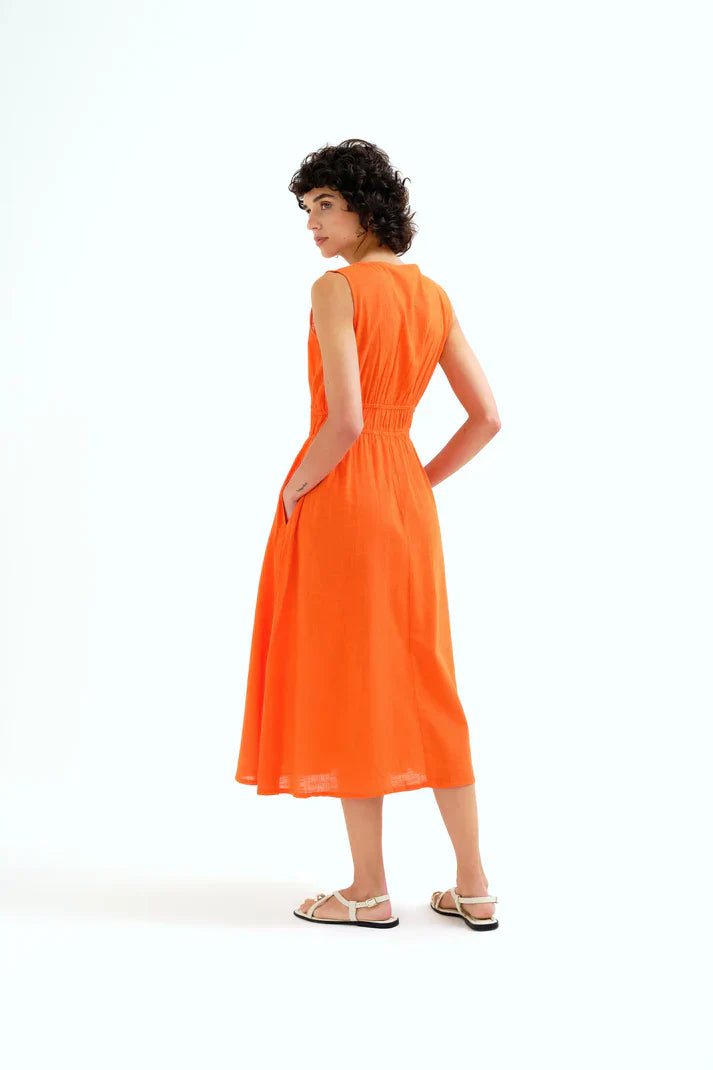 COMPAÑIA FANTASTICA VESTIDO MIDI 100% ALGODON NARA