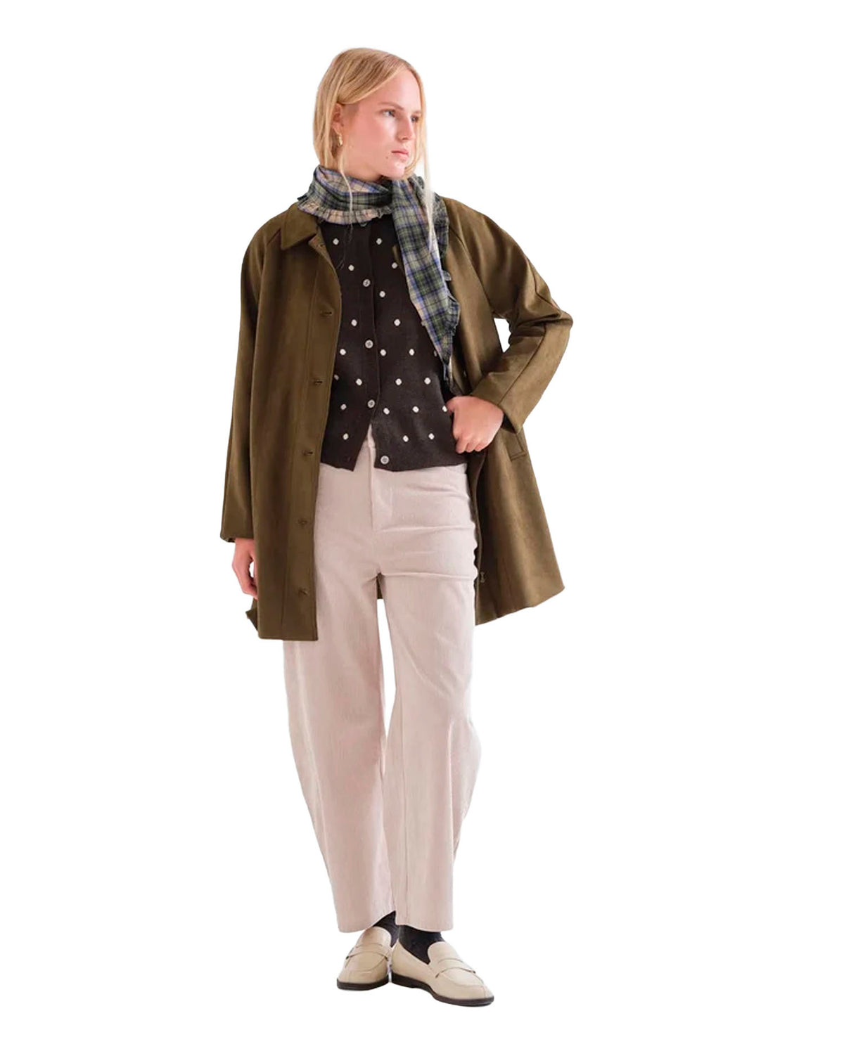 COMPAÑÍA FANTASTICA CÁRDIGAN VERDE CON ESTAMPADO D