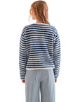 COMPAÑIA FANTASTICA CARDIGAN DE RAYAS BLANCO Y AZU