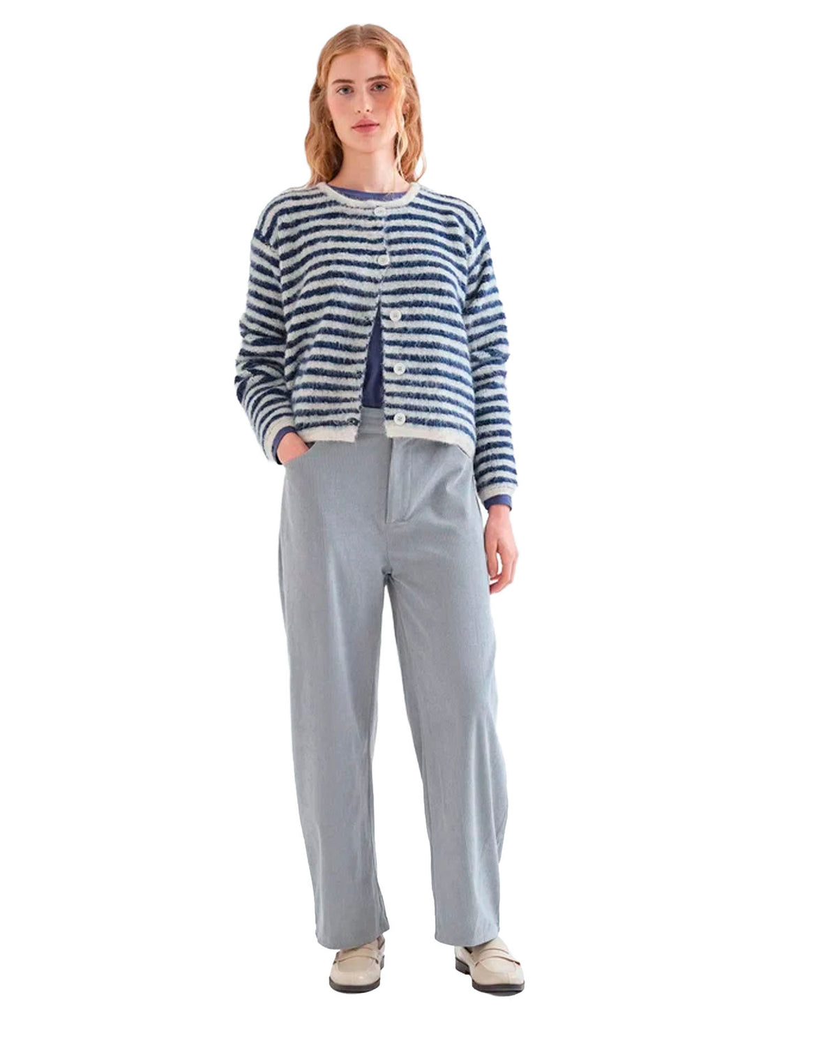 COMPAÑIA FANTASTICA CARDIGAN AZUL MARINO CON DETAL