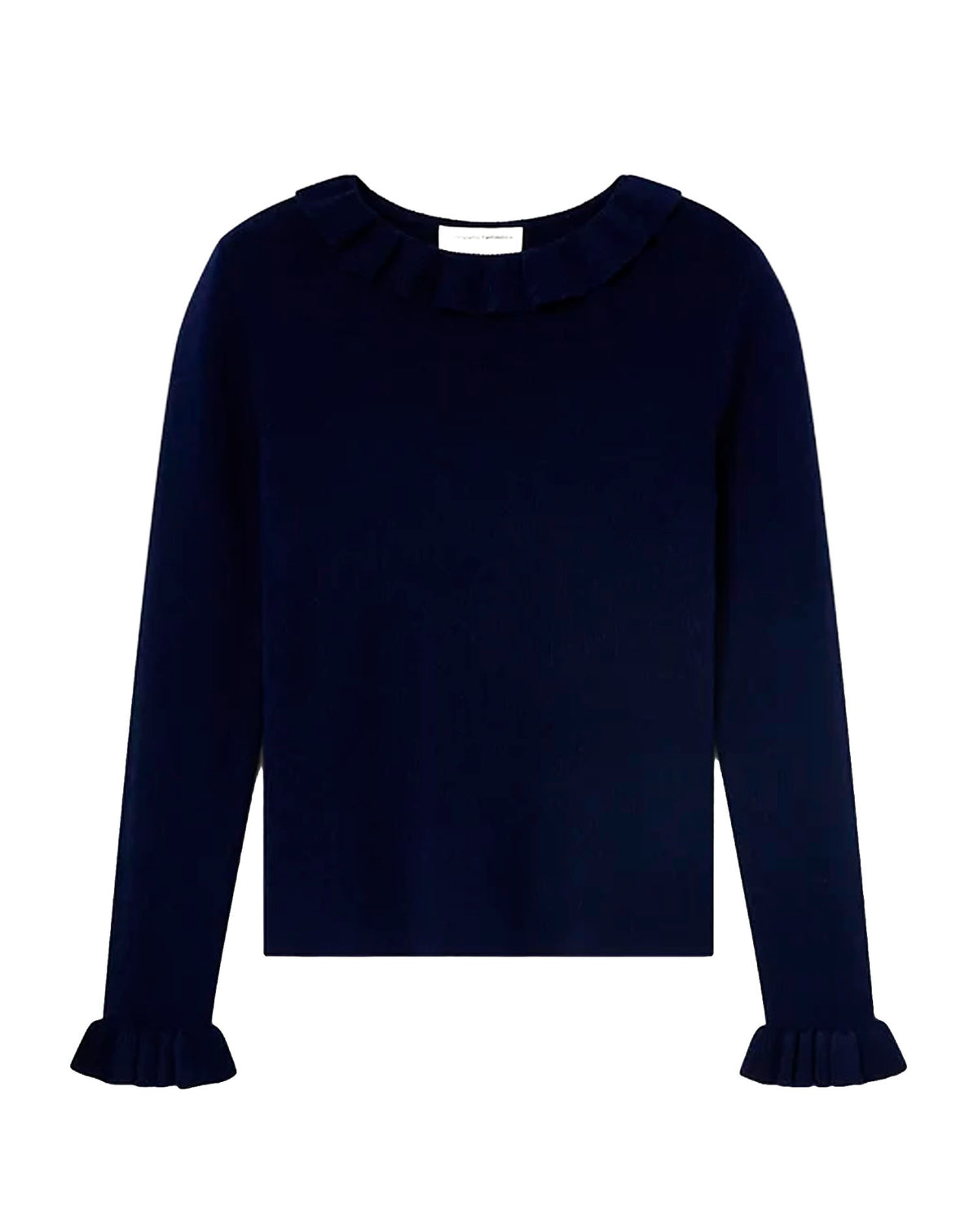 COMPAÑÍA FANTASTICA TOP CON VOLANTES DE PUNTO AZUL