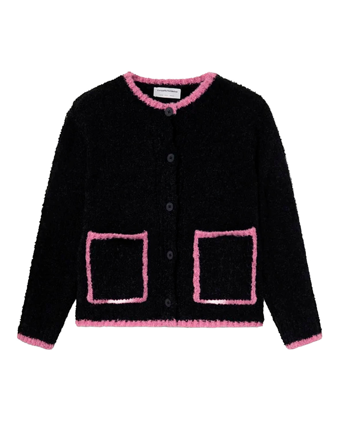 COMPAÑIA FANTASTICA CARDIGAN NEGRO CON DETALLES RO