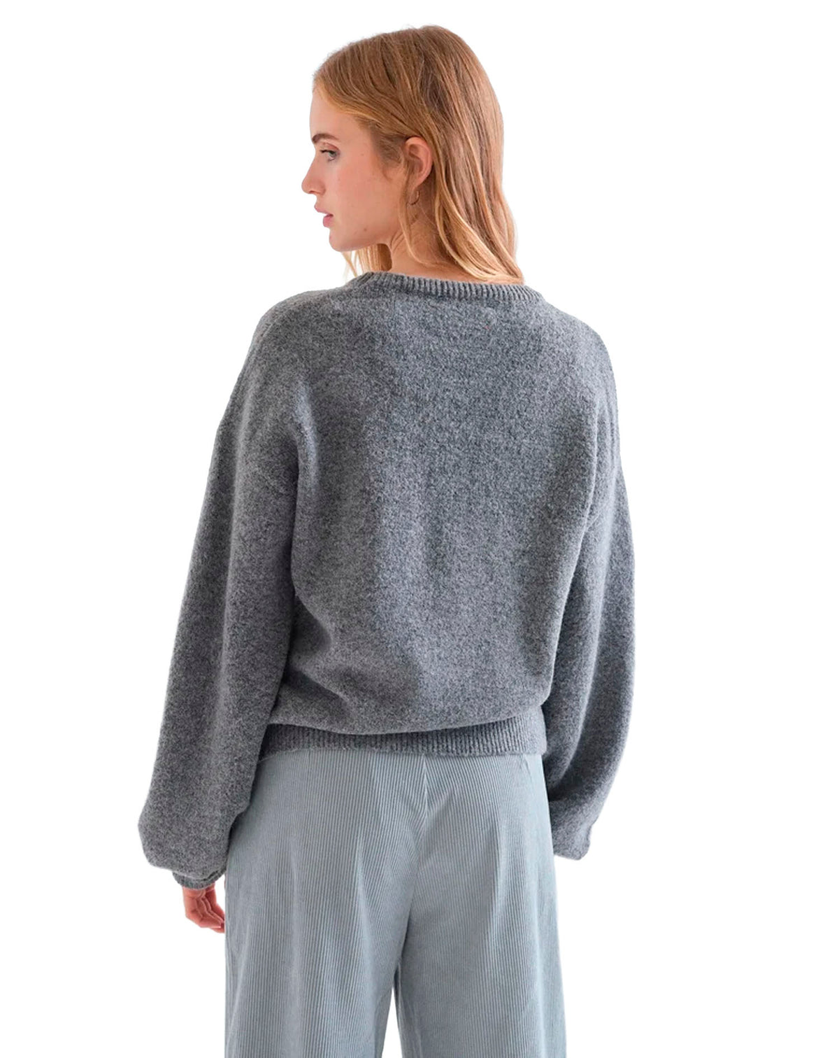 COMPAÑÍA FANTASTICA JERSEY PUNTO GRIS CON DETALLE