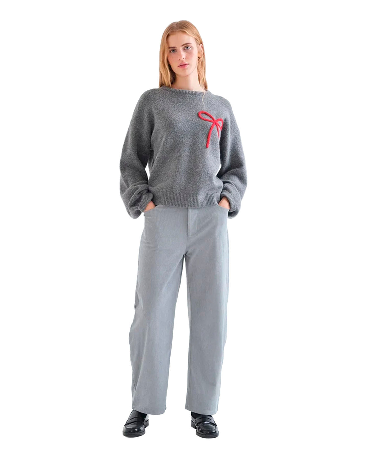COMPAÑÍA FANTASTICA JERSEY PUNTO GRIS CON DETALLE