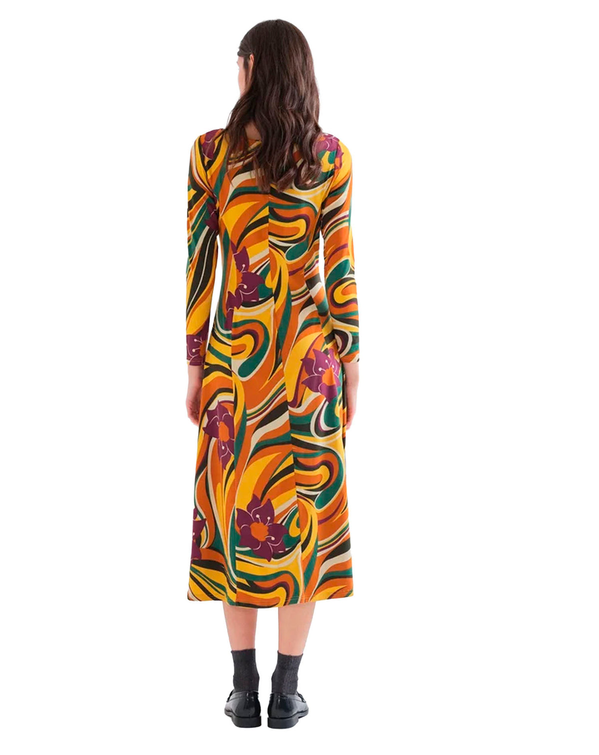 COMPAÑÍA FANTASTICA VESTIDO MIDI CON ESTAMPADO RIV