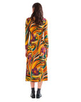 COMPAÑÍA FANTASTICA VESTIDO MIDI CON ESTAMPADO RIV