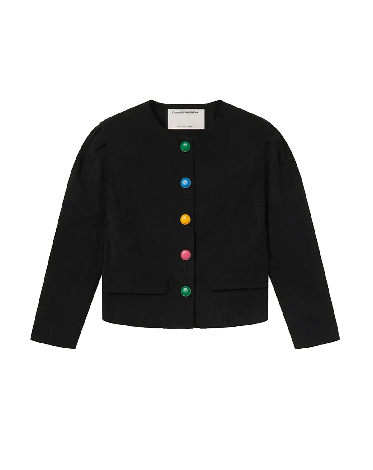 COMPAÑÍA FANTASTICA CHAQUETA DE PANA NEGRA CON BOTONES