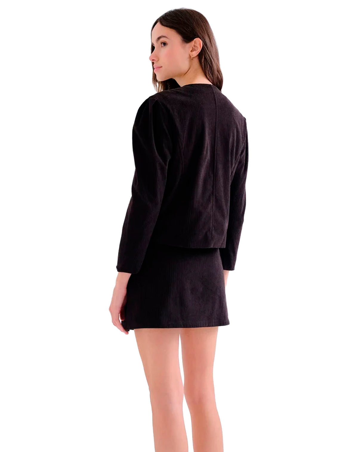 COMPAÑÍA FANTASTICA CHAQUETA DE PANA NEGRA CON BOTONES
