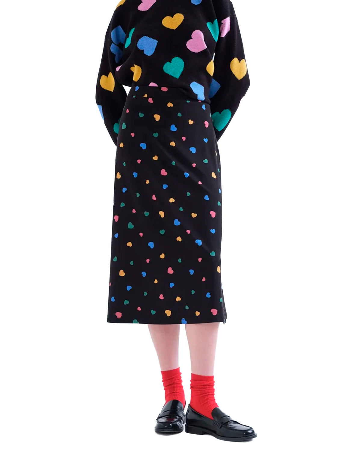 COMPAÑIA FANTASTICA FALDA MIDI CON ESTAMPADO CANDY