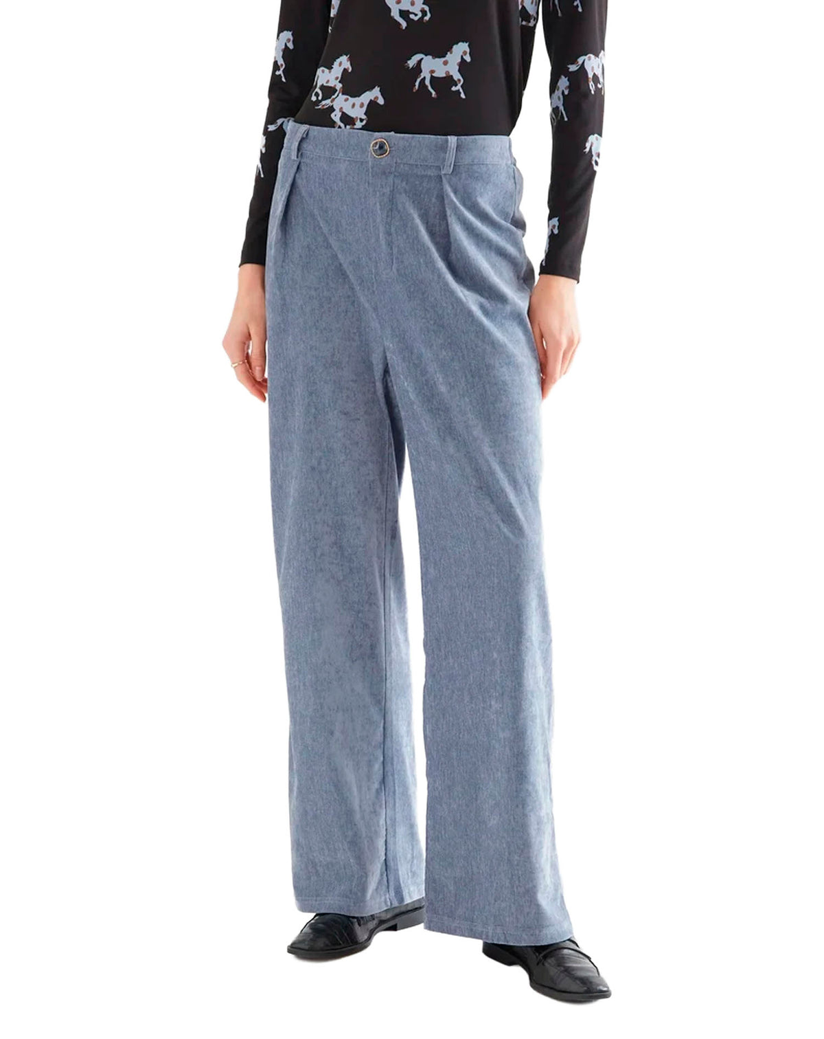 COMPAÑÍA FANTASTICA PANTALÓN ATERCIOPELADO AZUL CL