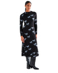 COMPAÑÍA FANTASTICA VESTIDO MIDI CON ESTAMPADO HOR