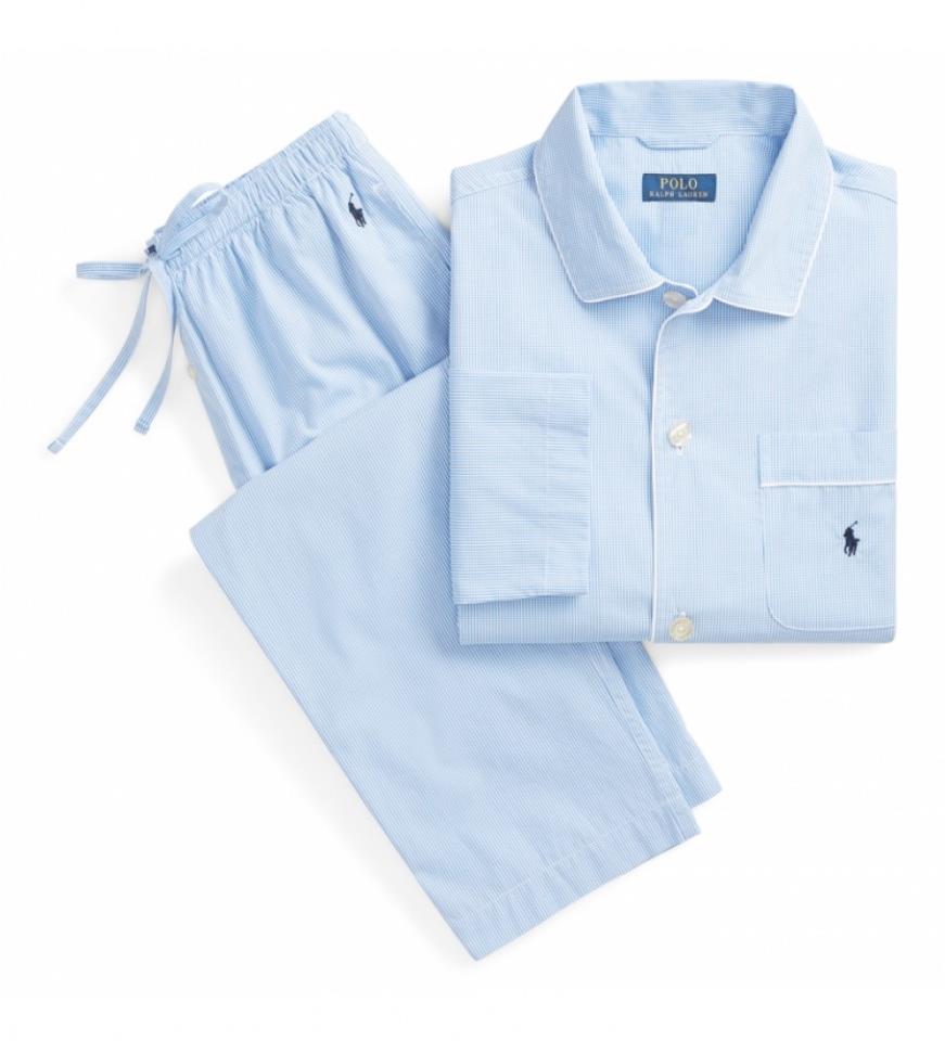 POLO RALPH LAUREN PJ SET SLEEP LIGHT BLUE