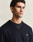 GANT CLASSIC COTTON V NECK EVENING BLUE