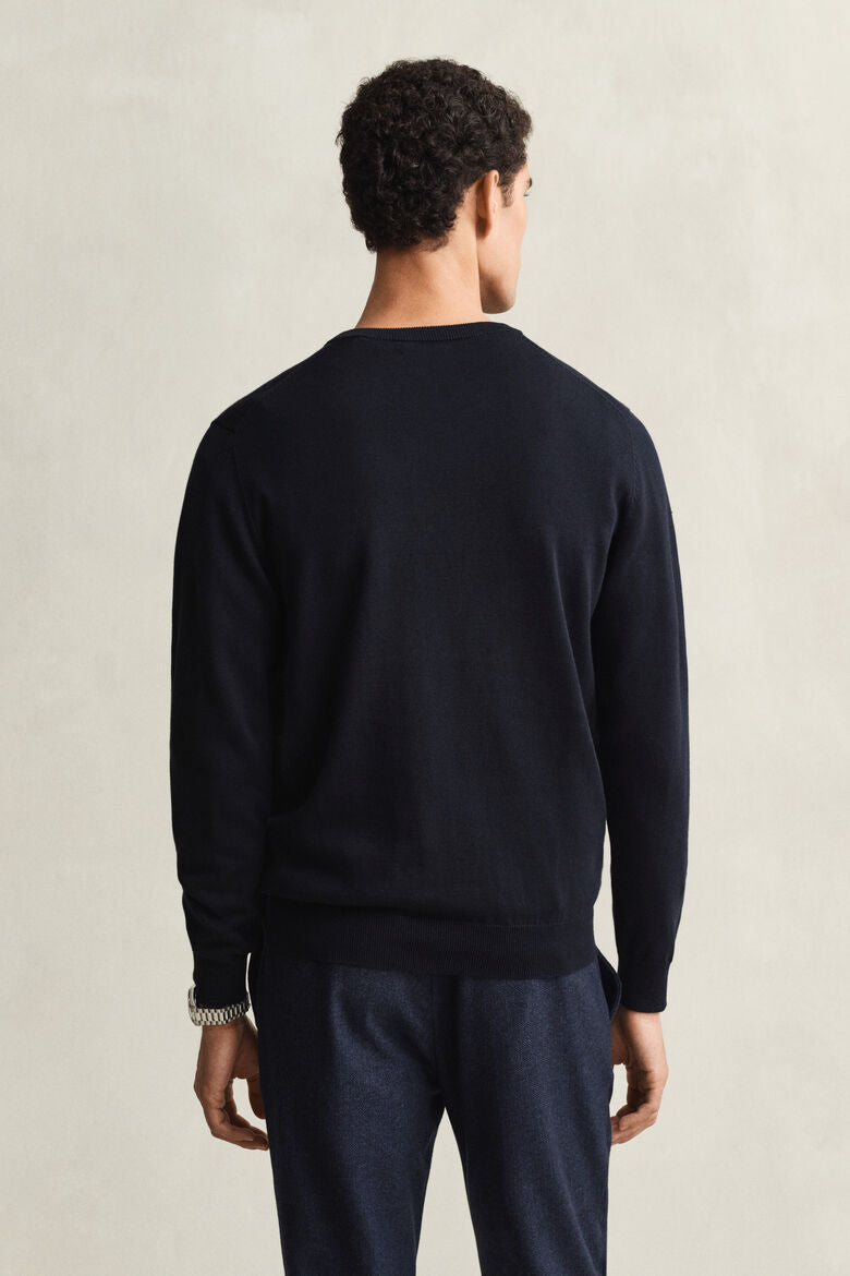 GANT CLASSIC COTTON V NECK EVENING BLUE