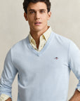GANT CLASSIC COTTON V NECK FRESH BLUE