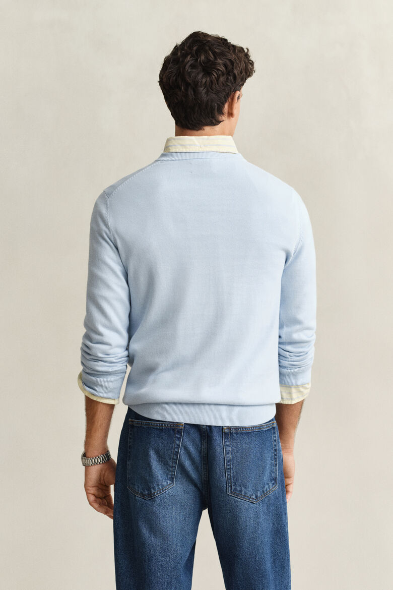 GANT CLASSIC COTTON V NECK FRESH BLUE