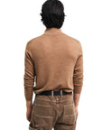 GANT EXTRAFINE MERINO WOOL HALF ZIP DK. SAND MELAN