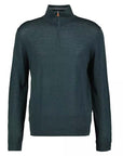 GANT EXTRAFINE MERINO WOOL HALF ZIP TARTAN GREEN
