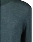 GANT EXTRAFINE MERINO WOOL HALF ZIP TARTAN GREEN