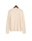 GANT LAMBSWOOL CABLE C-NECK CREAM