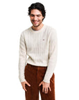 GANT LAMBSWOOL CABLE C-NECK CREAM