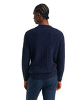 GANT LAMBSWOOL CABLE C-NECK NAVY