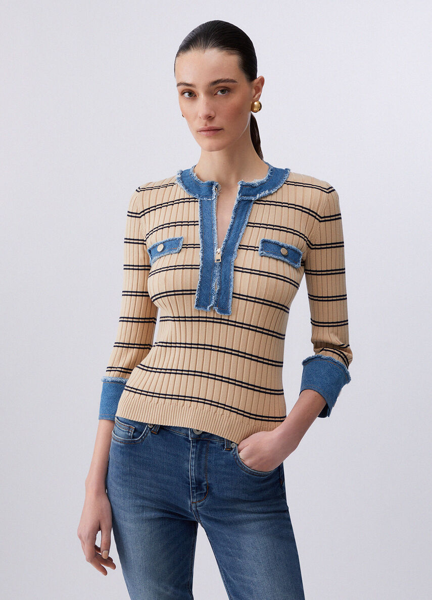 LIUJO ECS MAGLIA CHIUSA M/L BLUE