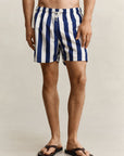 GANT BLOCK STRIPED SWIM SHORTS RICH NAVY