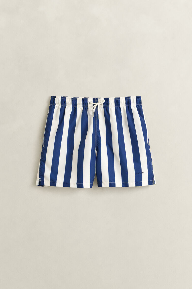 GANT BLOCK STRIPED SWIM SHORTS RICH NAVY
