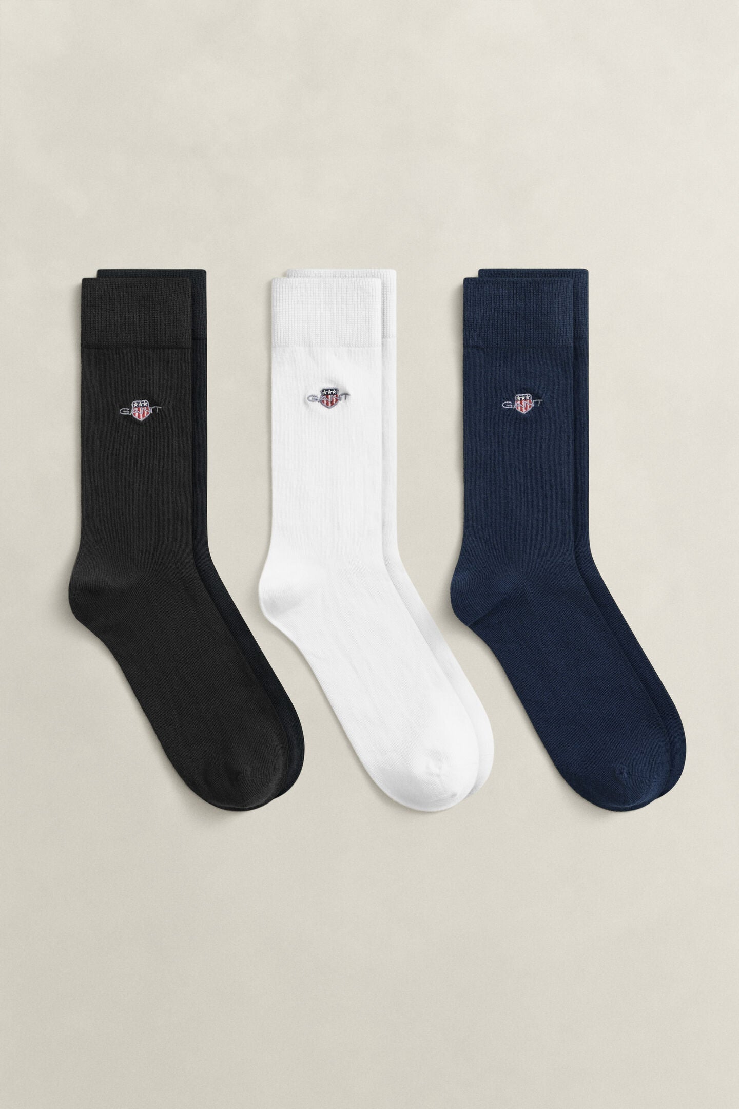 GANT SHIELD SOCKS 3 PACK BLACK