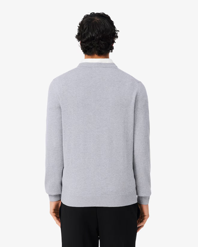 LACOSTE AB148 CREWNECKS SWEATERS MALE ARGENT CHINE