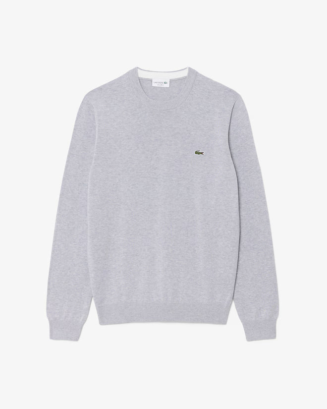 LACOSTE AB148 CREWNECKS SWEATERS MALE ARGENT CHINE