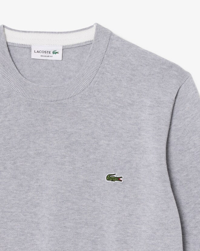 LACOSTE AB148 CREWNECKS SWEATERS MALE ARGENT CHINE