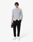 LACOSTE AB148 CREWNECKS SWEATERS MALE ARGENT CHINE
