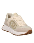 LIU JO SNEAKER COW SUEDE/LUREX MESH PURITY BEIGE