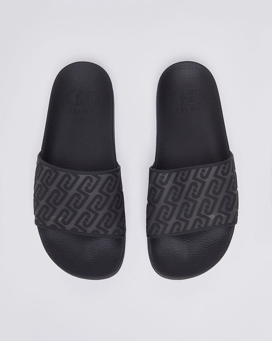 LIU JO KOS 21 - SLIPPER MONOGRAM RUBBERIZE NEGRO