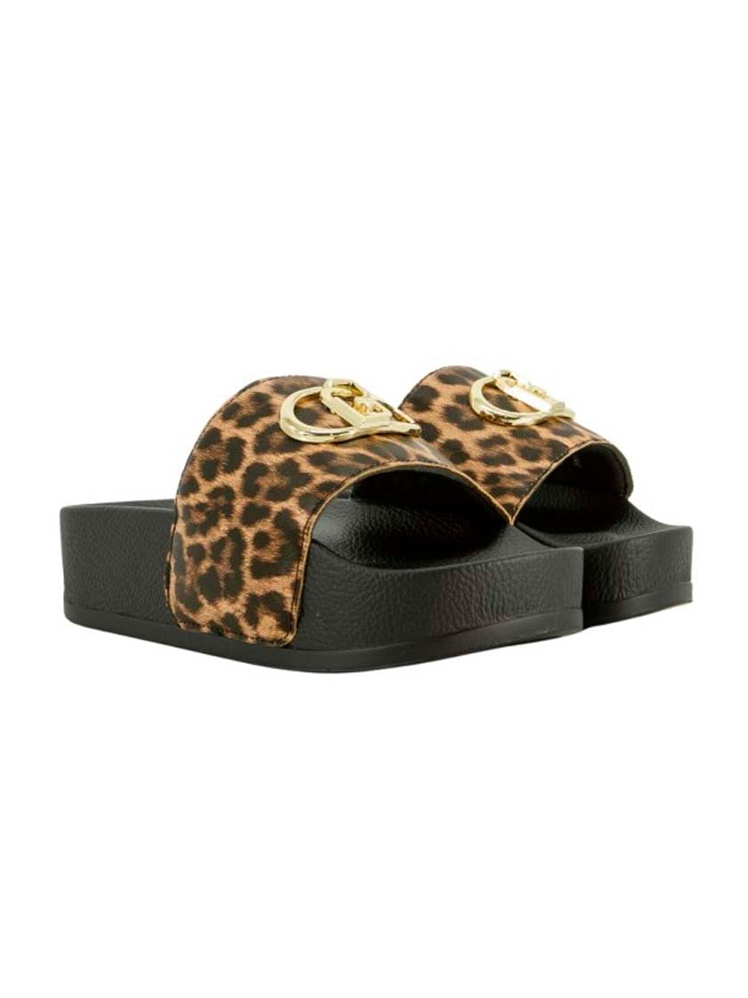 LIU JO MYKONOS 01 - SLIPPER PRINTED SPREADING LEOP