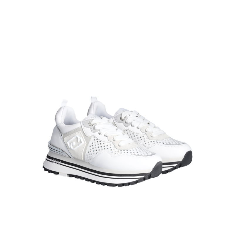 LIU JO MAXI WONDER 01 SNEAKERS STRASS WHITE