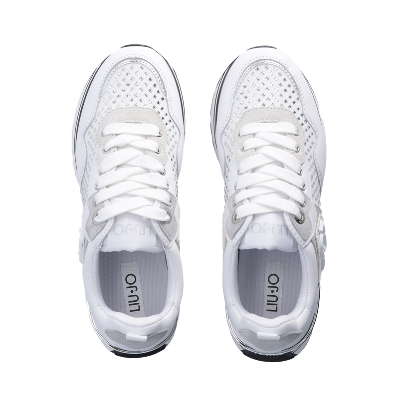 LIU JO MAXI WONDER 01 SNEAKERS STRASS WHITE