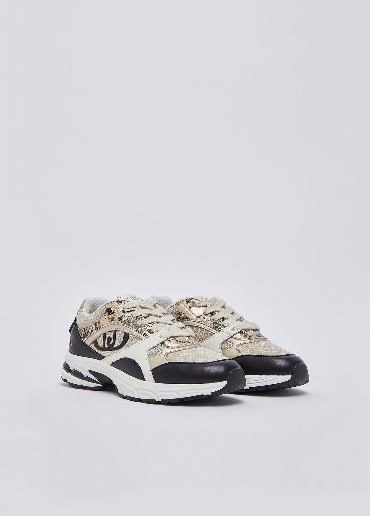 LIUJO ZAPATILLA EFECTO PITON NEGRO/DORADO