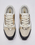 LIUJO ZAPATILLA EFECTO PITON NEGRO/DORADO