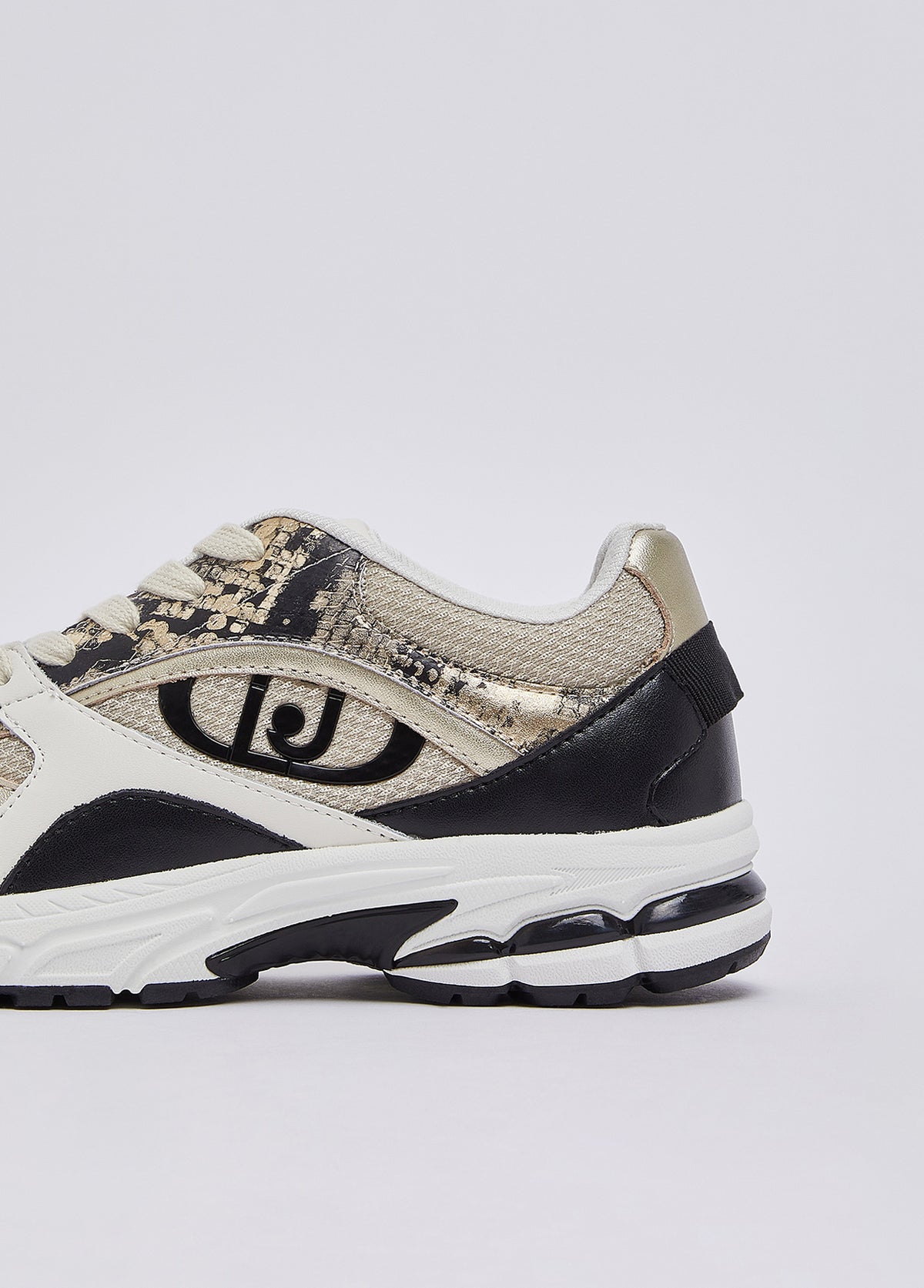 LIUJO ZAPATILLA EFECTO PITON NEGRO/DORADO