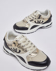 LIUJO ZAPATILLA EFECTO PITON NEGRO/DORADO