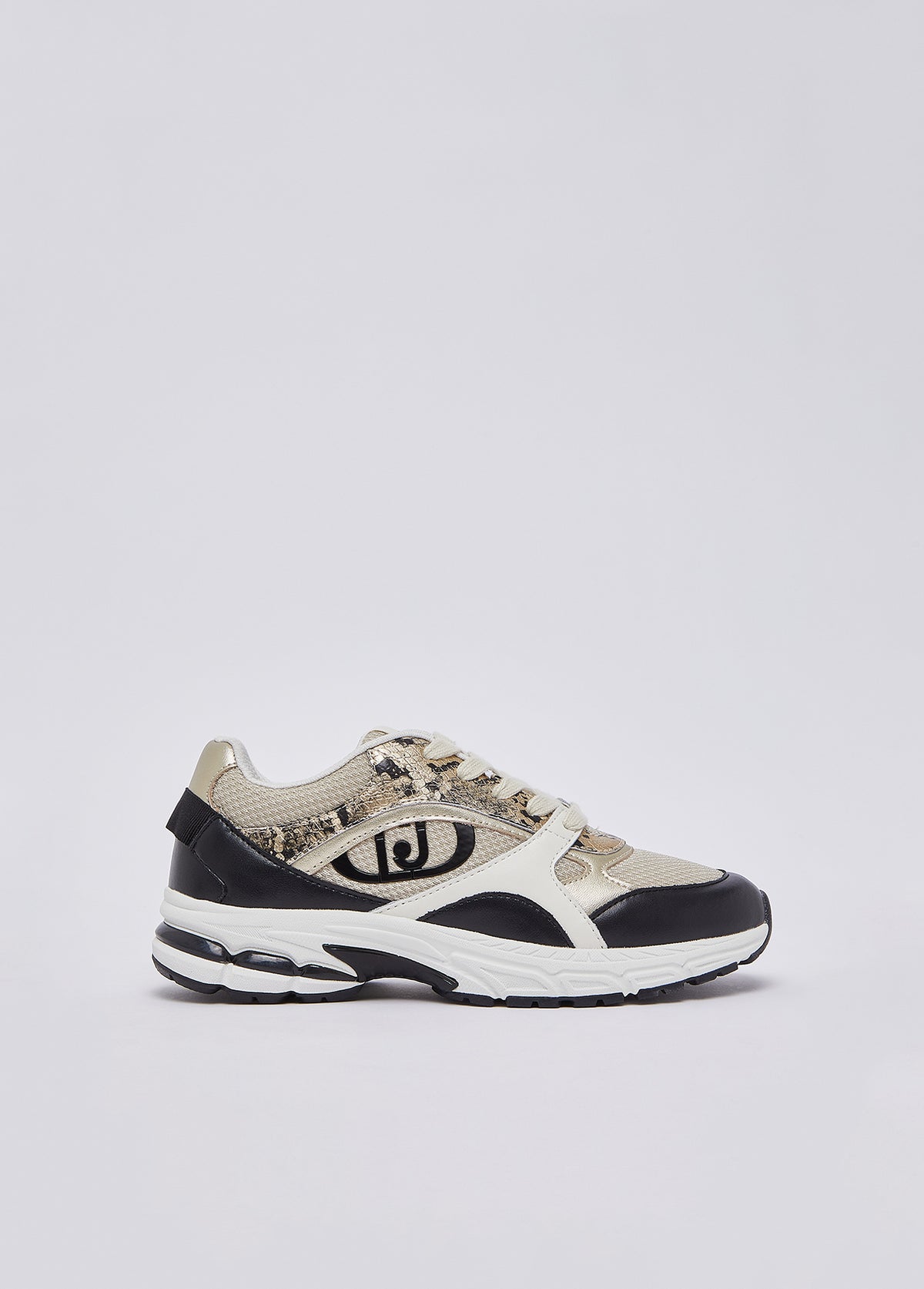 LIUJO ZAPATILLA EFECTO PITON NEGRO/DORADO