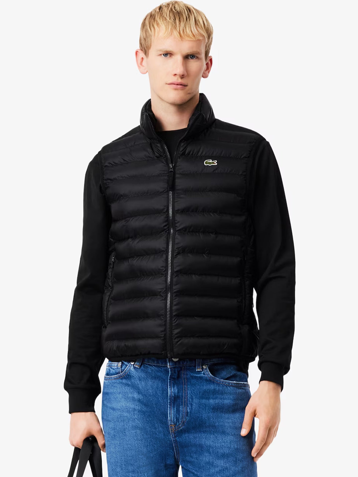LACOSTE CHALECO ACOLCHADO HIDRÓFUGO NEGRO