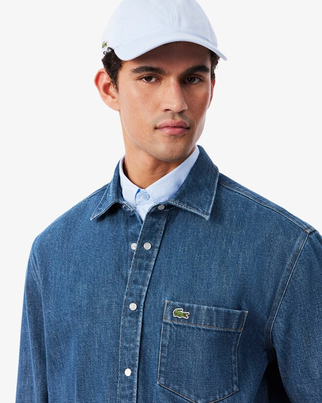 LACOSTE  CASUAL SHIRTS MALE ADULT WASHED DEEP