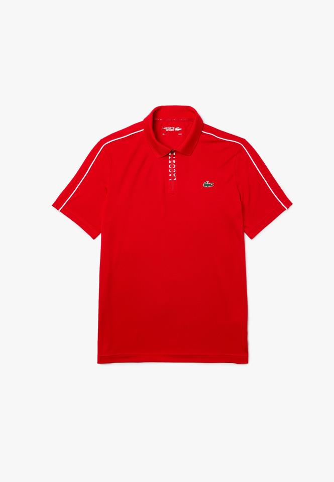 LACOSTE SHORT SLEEVED RIBBED COLLAR SHIRT