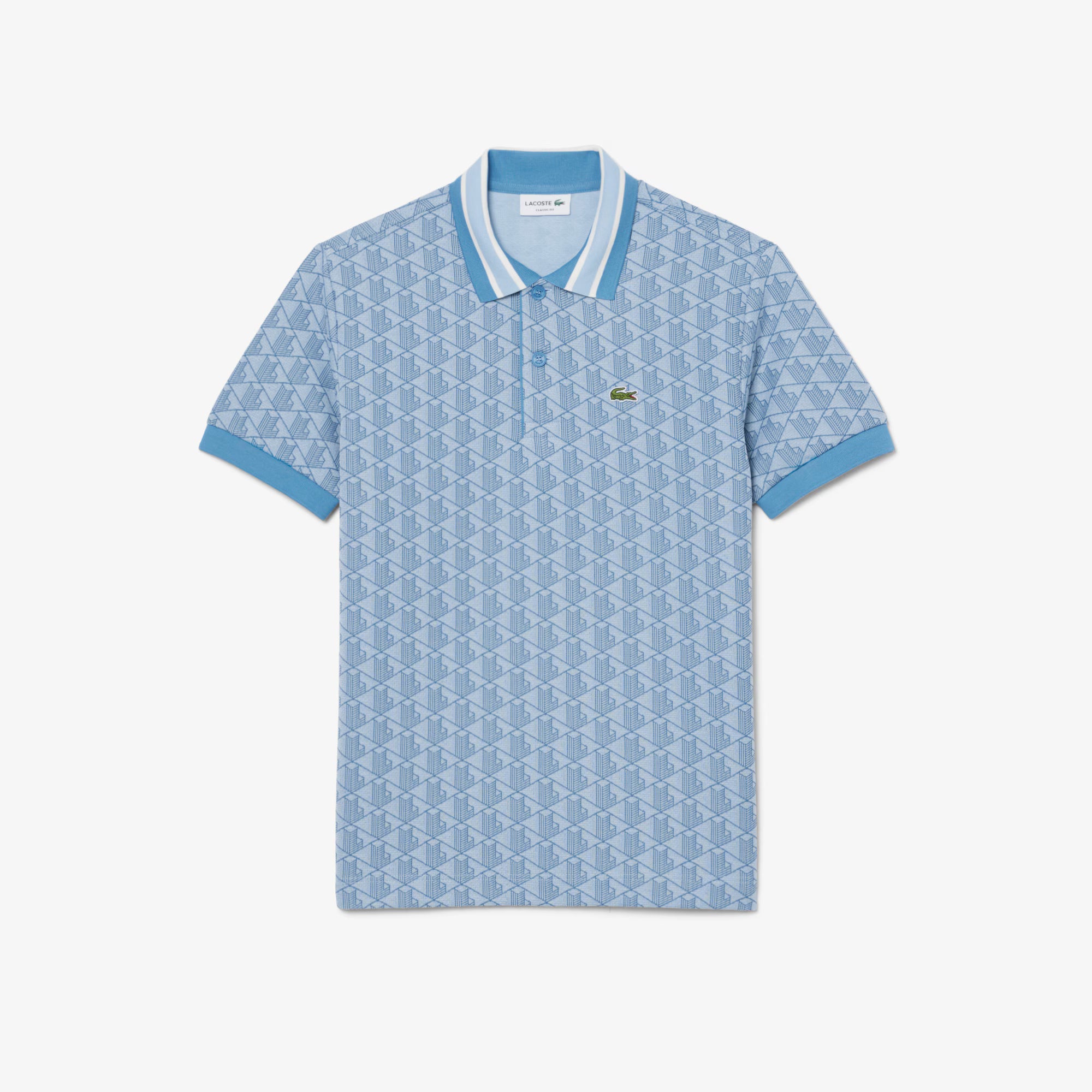LACOSTE RIBBED COLLAR SHIRT CROISSANT
